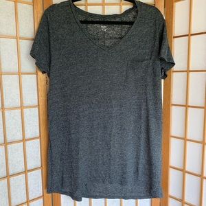 Dark Heather Grey V-Neck Pocket Tee